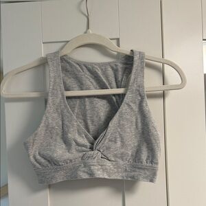 Aerie Gray Twist Front Bra